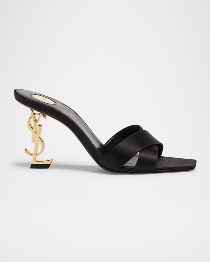 Saint Laurent Opyum Mule in Satin Crepe