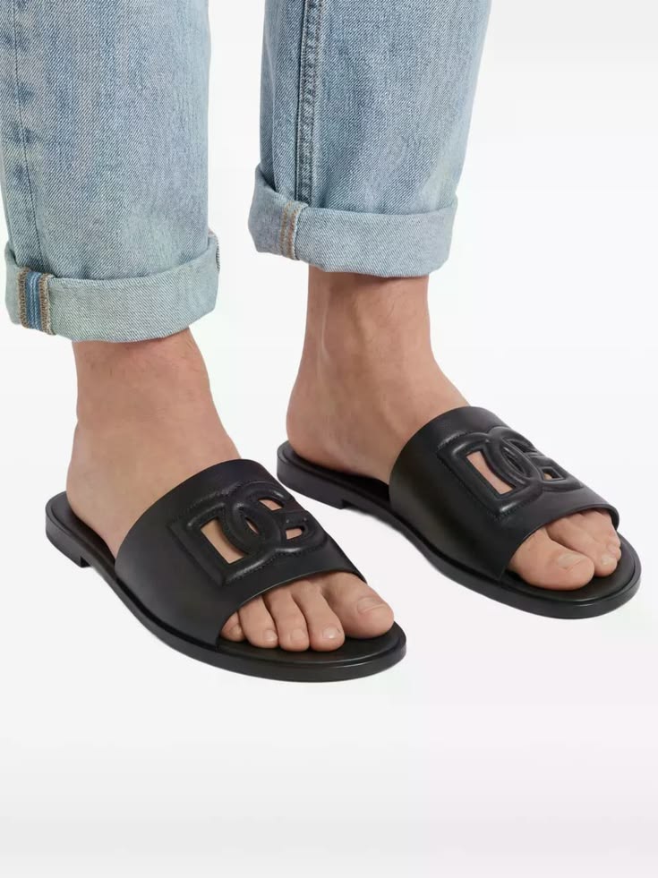 Dolce & Gabbana DG Pop Leather Slide