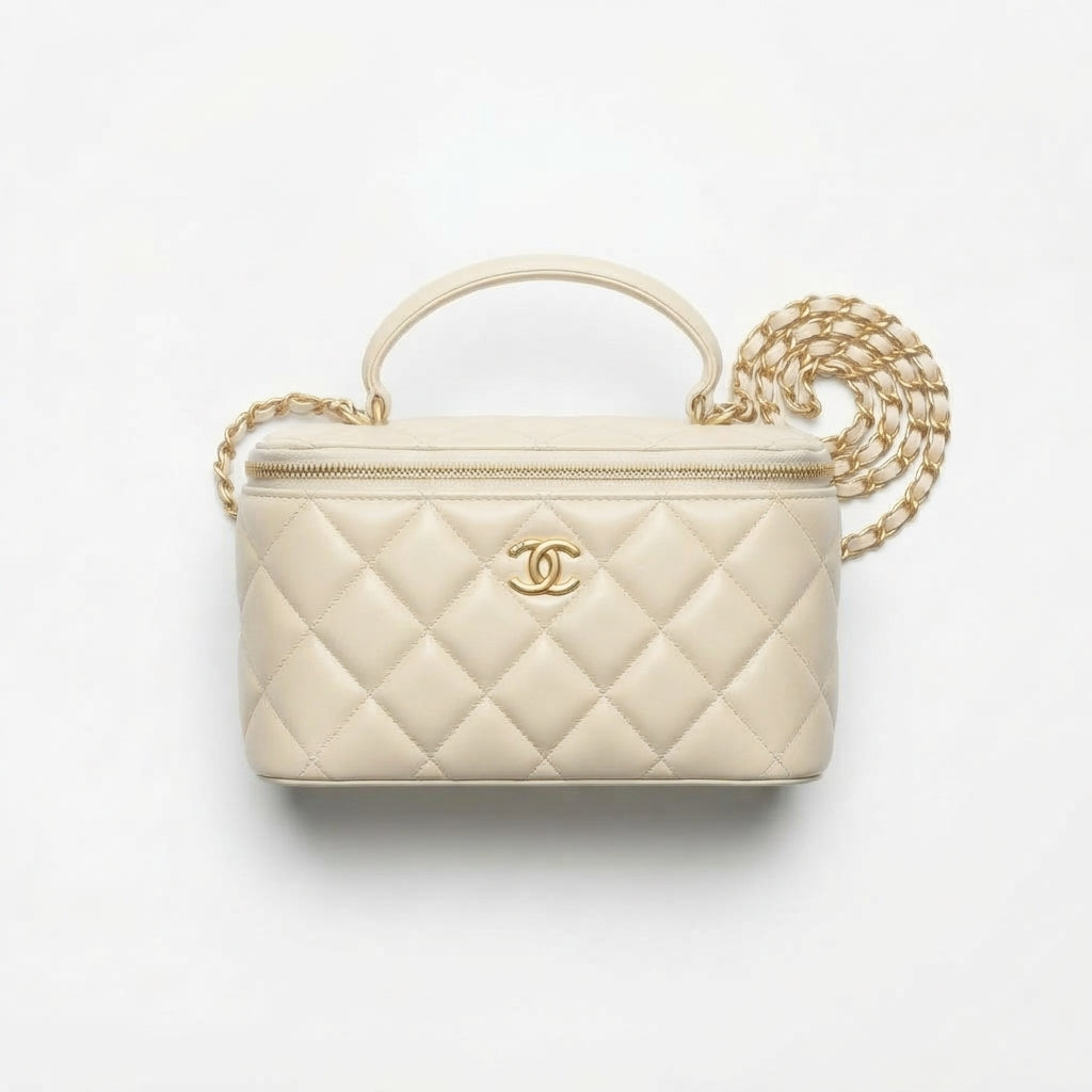Chanel Classic Top Handle Vanity Case with Chain