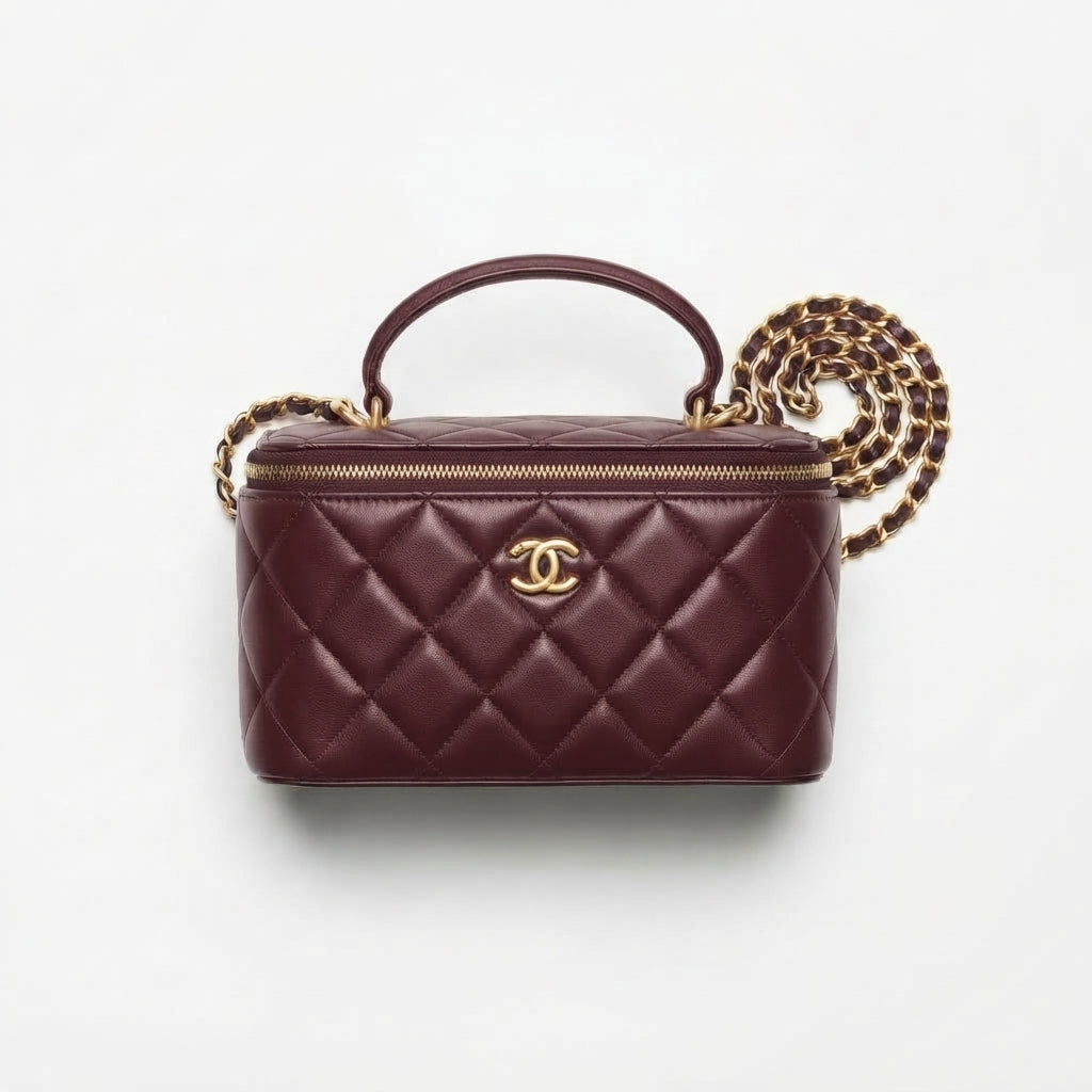 Chanel Classic Top Handle Vanity Case with Chain