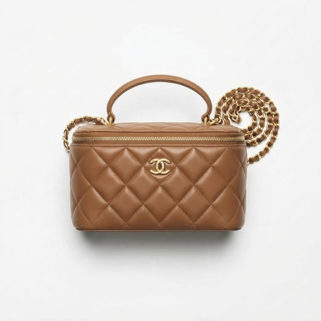 Chanel Classic Top Handle Vanity Case with Chain