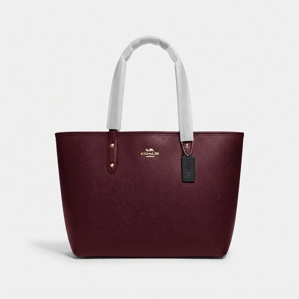 Coach Town Tote Bag In Polished Pebble Leather
