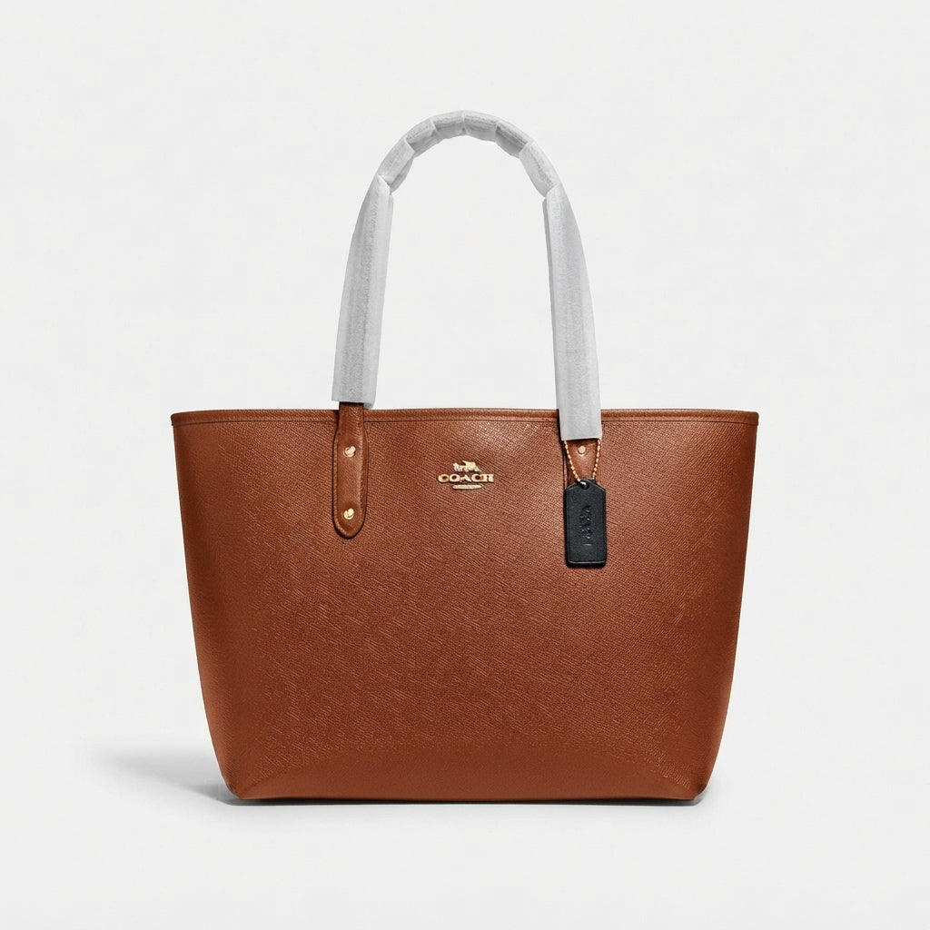 Coach Town Tote Bag In Polished Pebble Leather