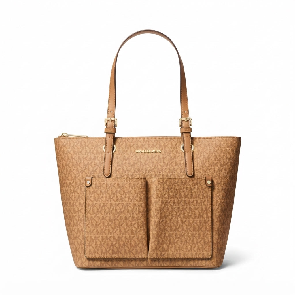 Michael Kors Jet Set Medium Logo Pocket Tote Bag