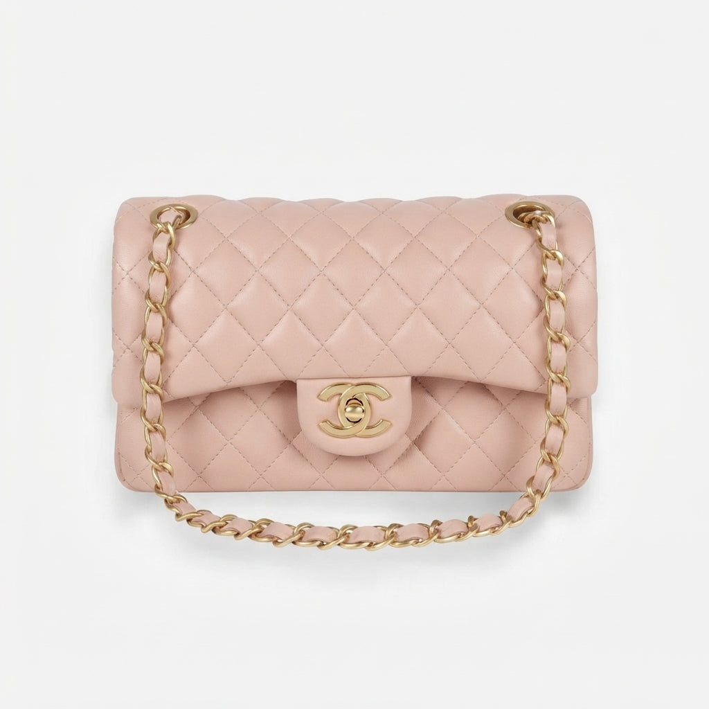 Chanel Classic Double Flap Lambskin Leather Bag