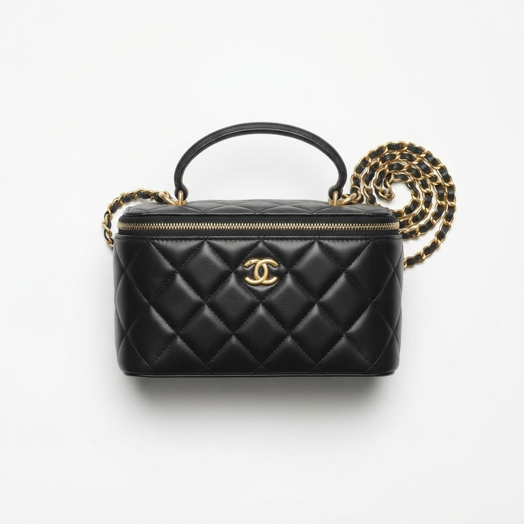 Chanel Classic Top Handle Vanity Case with Chain
