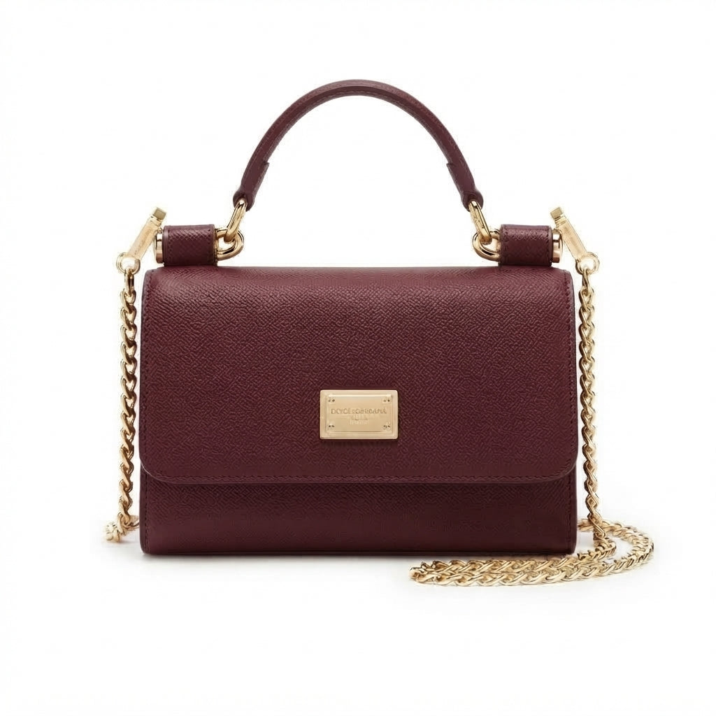 Dolce & Gabbana Indigo Blue Dauphine Smart Gloss Chain Bag