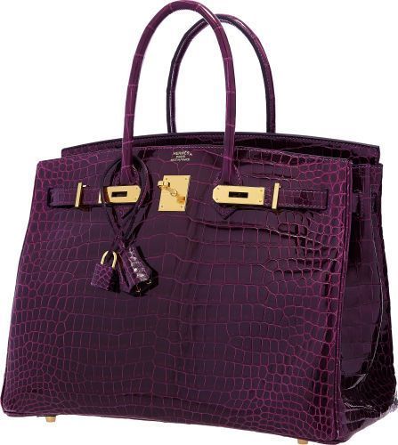 Hermès Améthyste Shiny Porosus Crocodile Birkin
