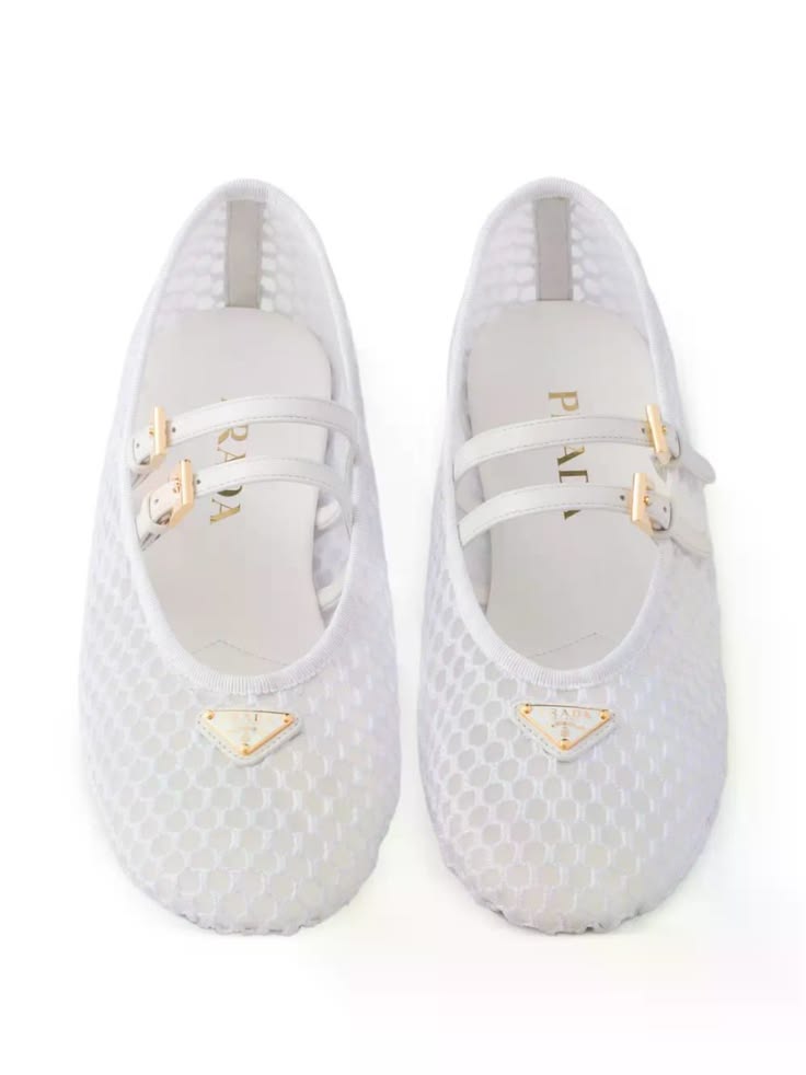 Prada Mesh Mary Jane Ballerina Flat