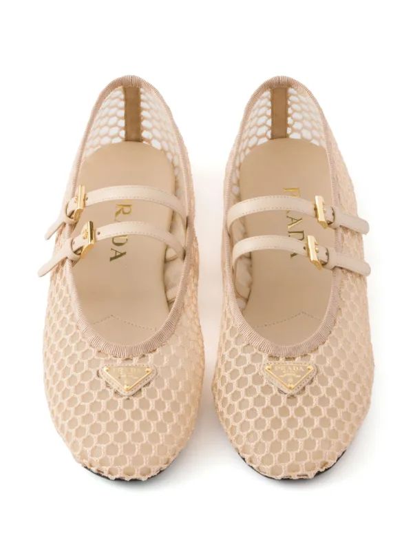 Prada Mesh Mary Jane Ballerina Flat