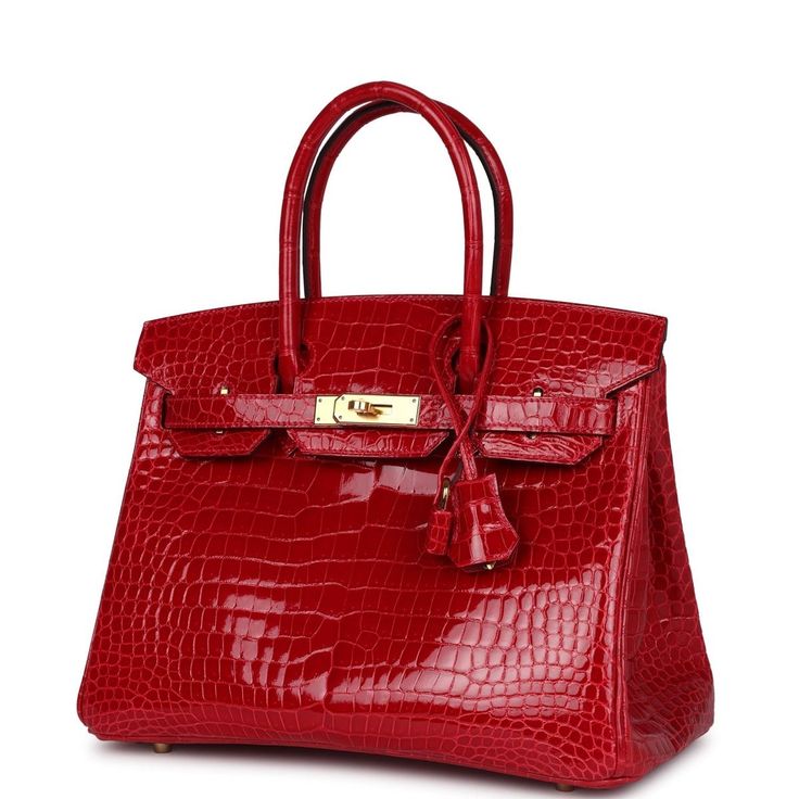 Hermès Braise Shiny Porosus Crocodile Birkin