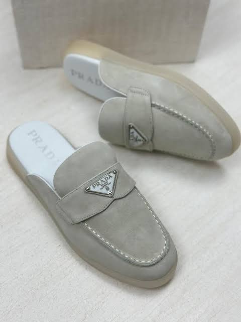 Prada Suede Loafer Mules