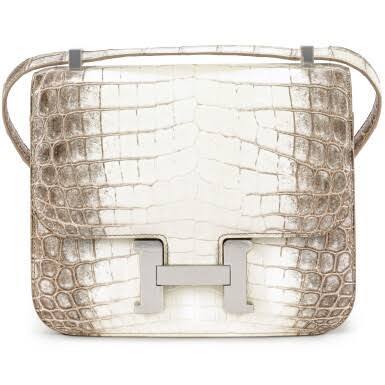 Hermès White Matte Niloticus Crocodile Himalaya Constance 24