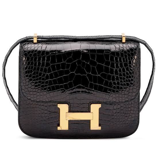 Hermès Black Crocodile/Alligator Constance 24 with Gold Hardware
