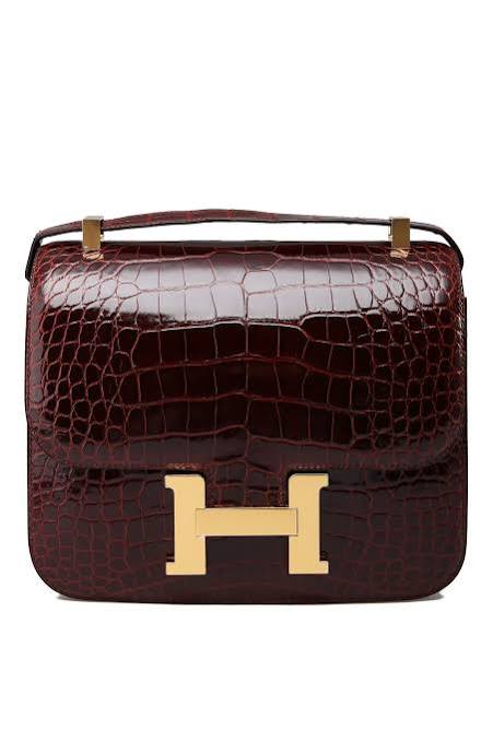 Hermès Bordeaux/Rouge H Shiny Alligator Constance 24 with Gold