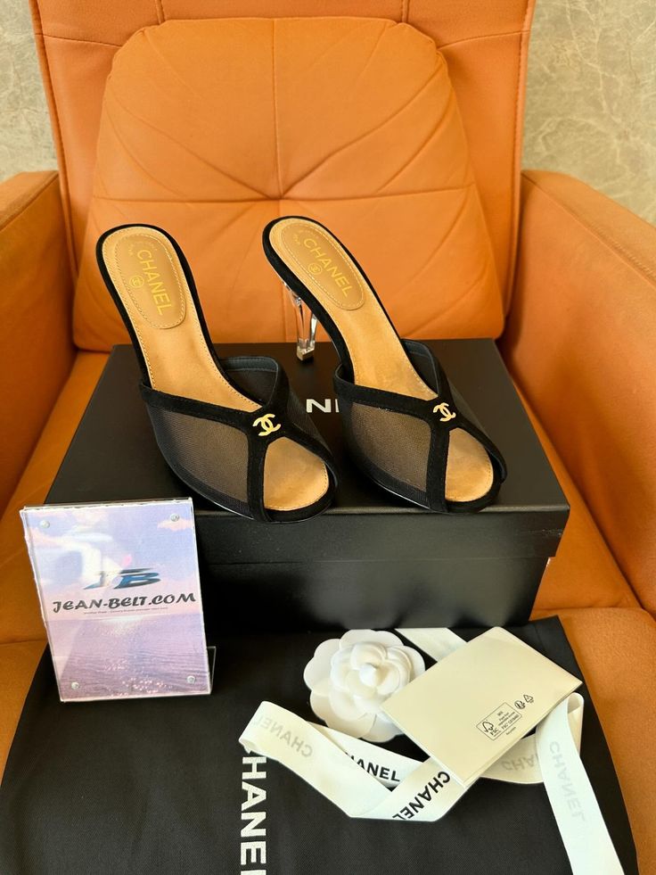 Chanel Mesh & Suede Peeptoe Mule