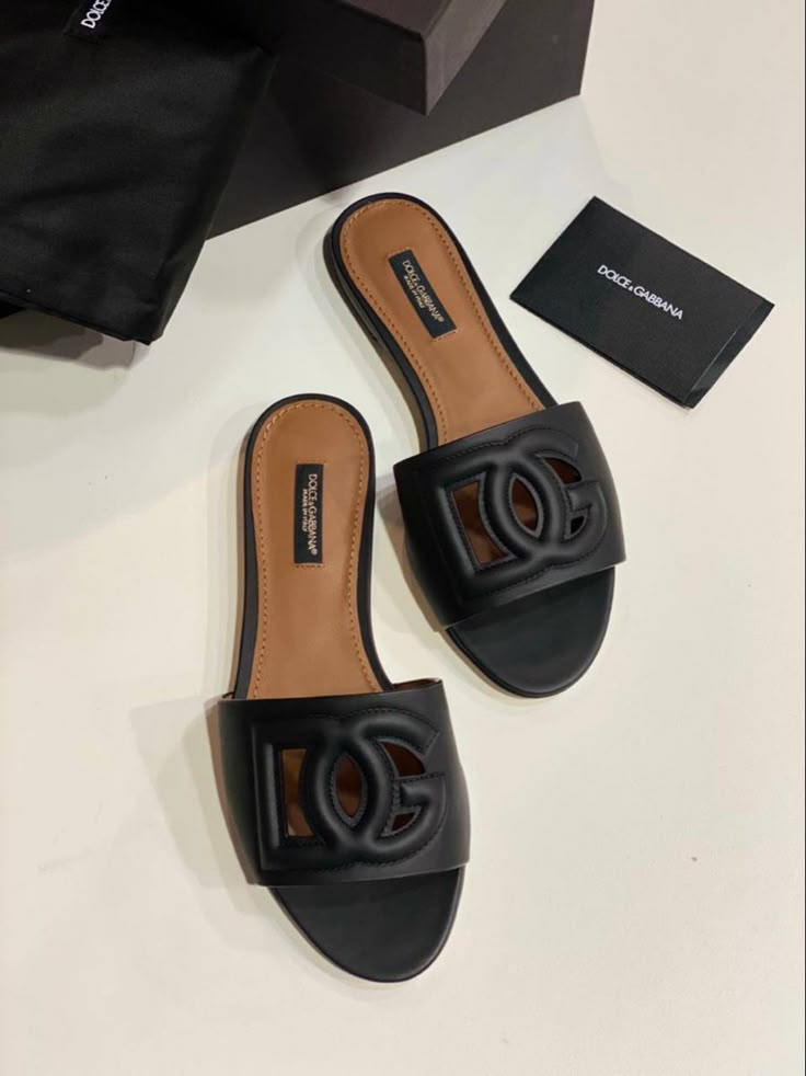 Dolce & Gabbana DG Pop Leather Slide