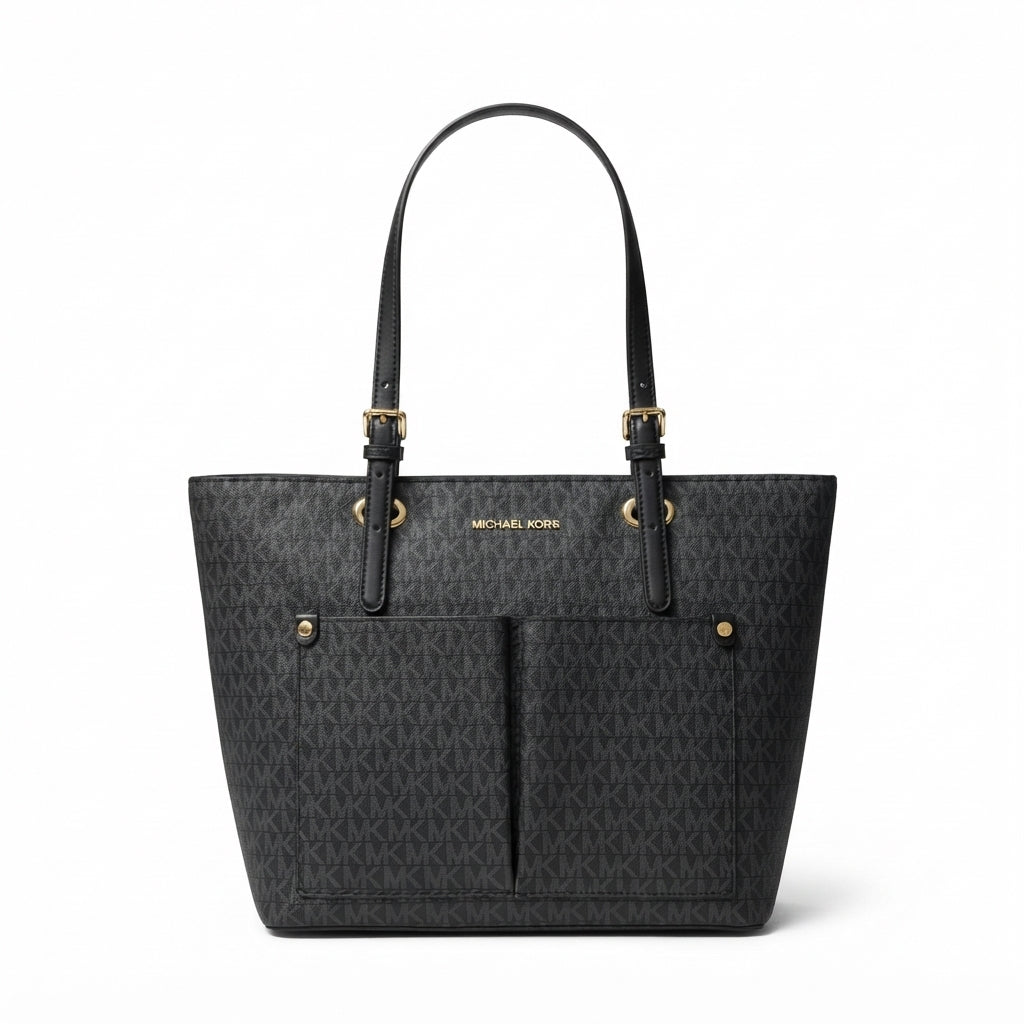 Michael Kors Jet Set Medium Logo Pocket Tote Bag