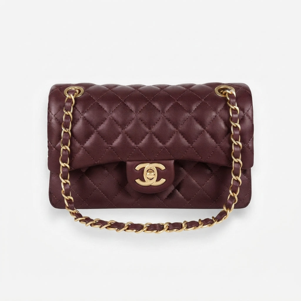 Chanel Classic Double Flap Lambskin Leather Bag