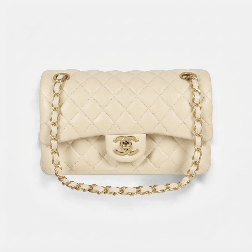 Chanel Classic Double Flap Lambskin Leather Bag