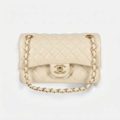 Chanel Classic Double Flap Lambskin Leather Bag