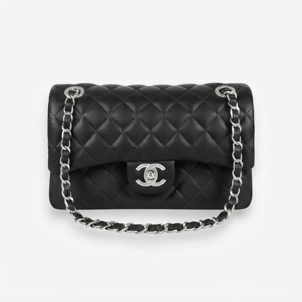Chanel Classic Double Flap Lambskin Leather Bag