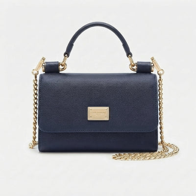 Dolce & Gabbana Indigo Blue Dauphine Smart Gloss Chain Bag