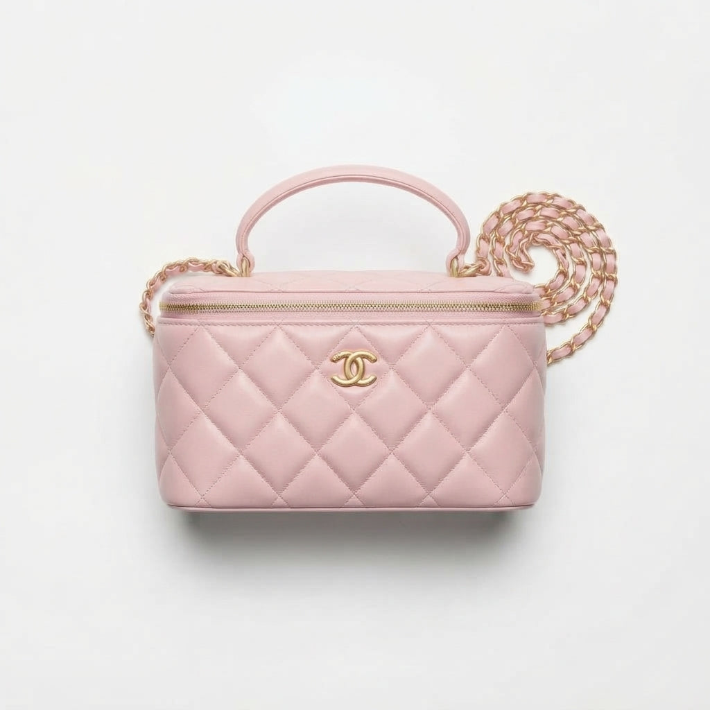 Chanel Classic Top Handle Vanity Case with Chain
