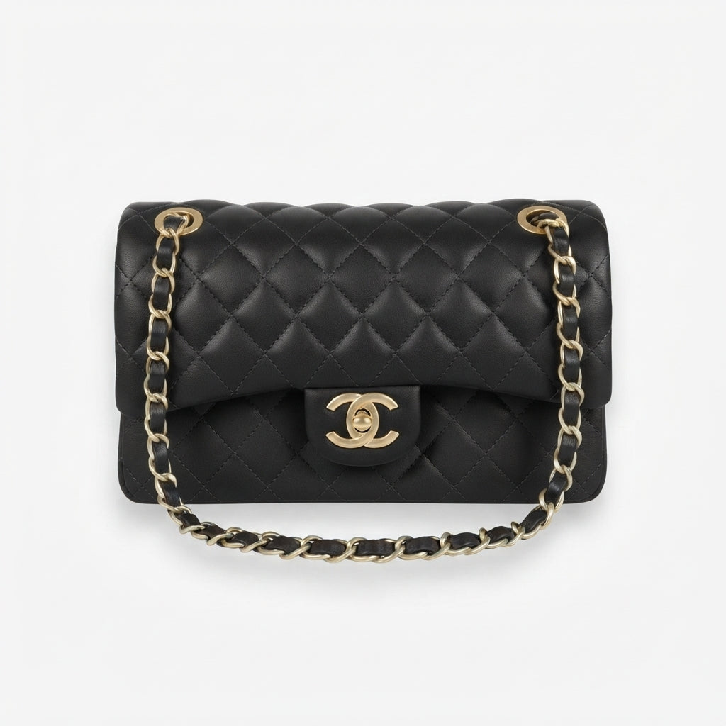 Chanel Classic Double Flap Lambskin Leather Bag