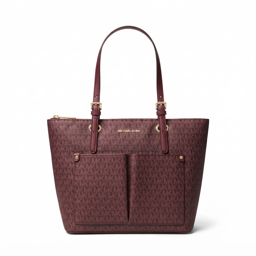Michael Kors Jet Set Medium Logo Pocket Tote Bag