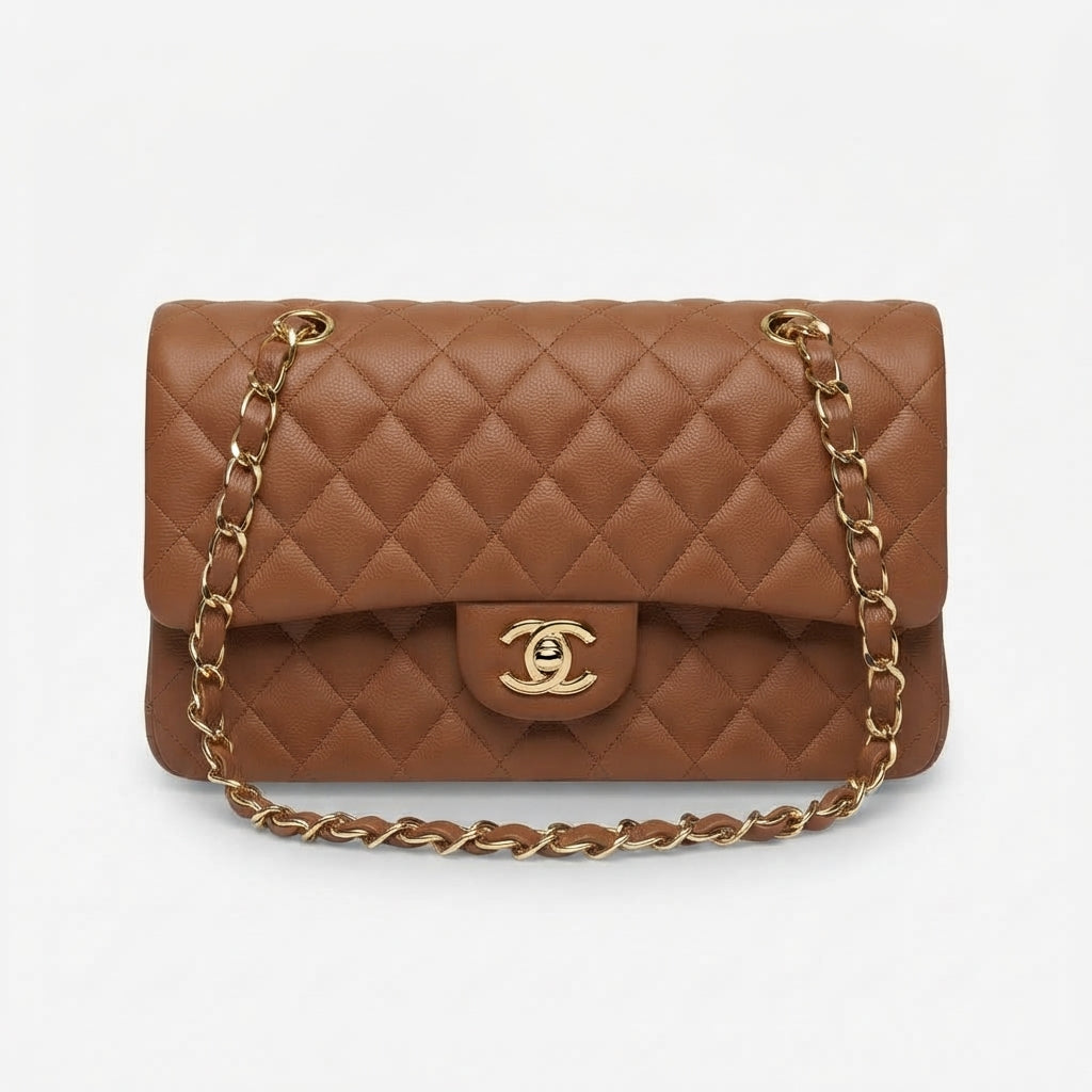 Chanel Classic Double Flap Lambskin Leather Bag