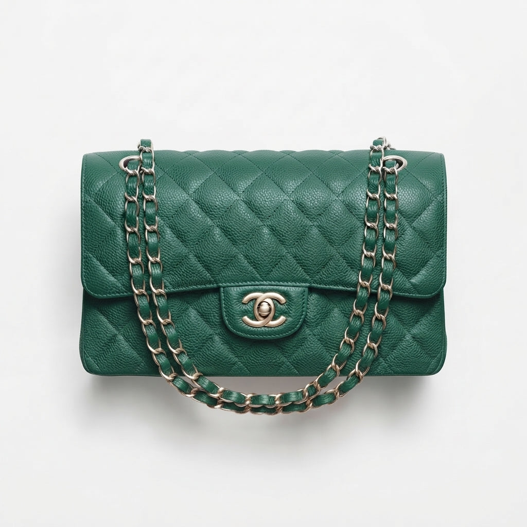 Chanel Classic Double Flap Caviar Leather Bag