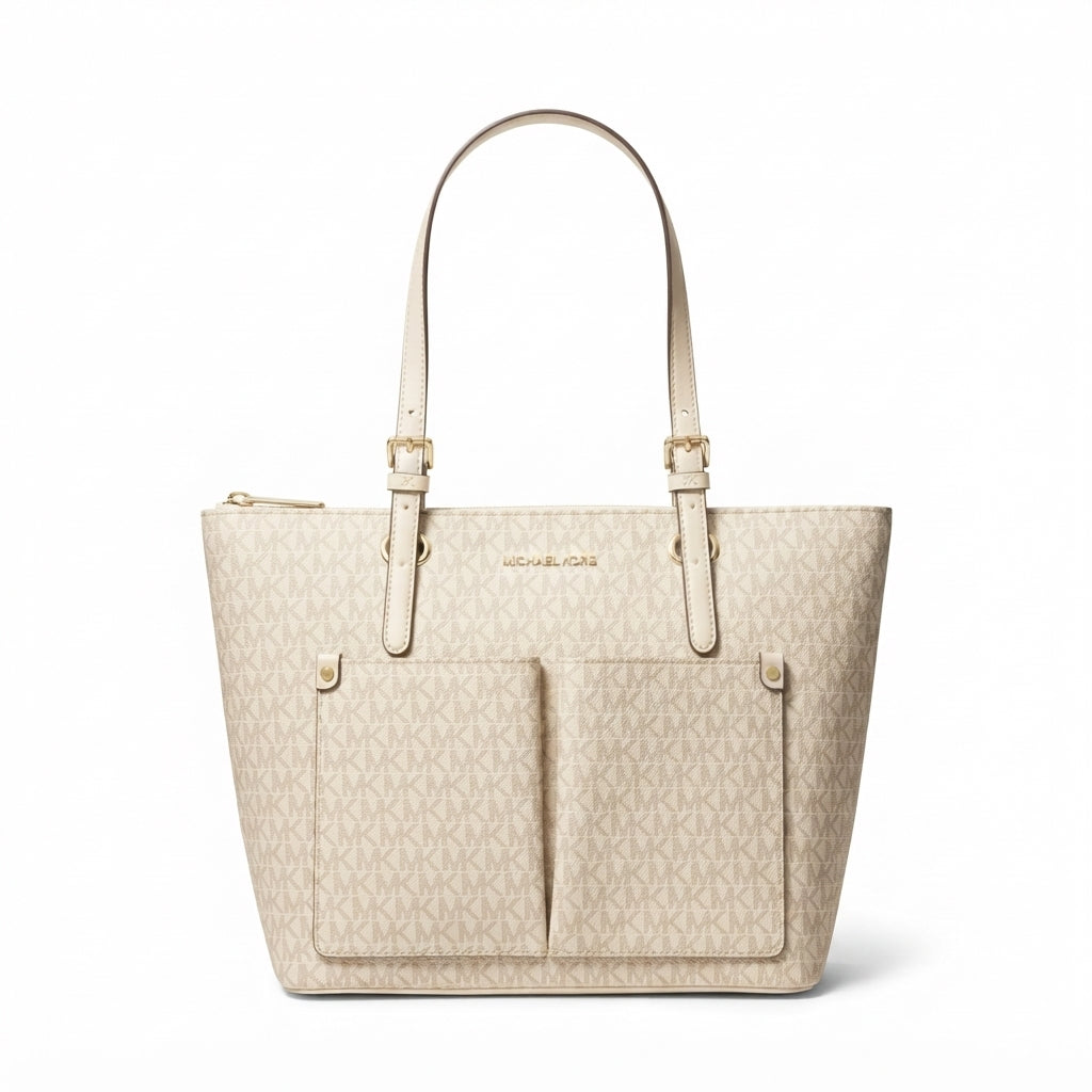 Michael Kors Jet Set Medium Logo Pocket Tote Bag