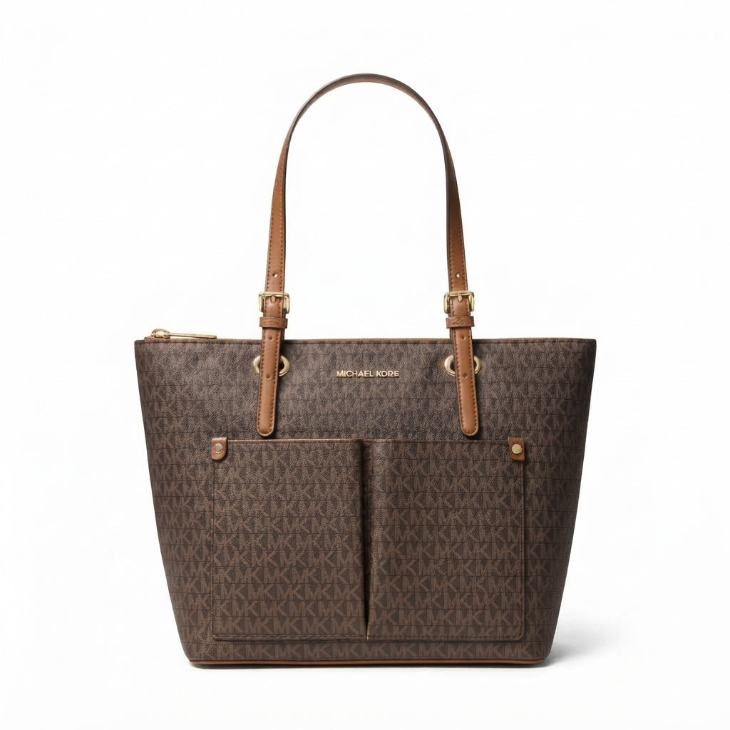 Michael Kors Jet Set Medium Logo Pocket Tote Bag