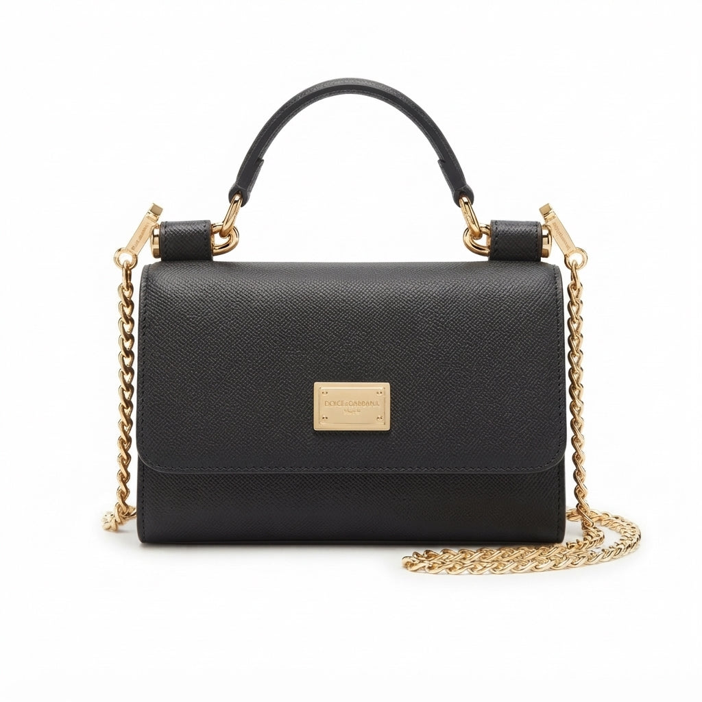 Dolce & Gabbana Indigo Blue Dauphine Smart Gloss Chain Bag