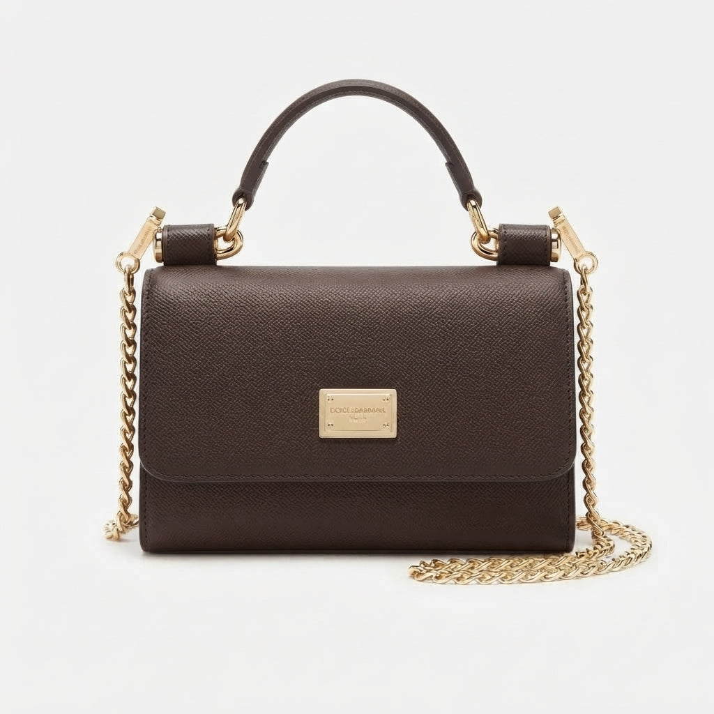 Dolce & Gabbana Indigo Blue Dauphine Smart Gloss Chain Bag