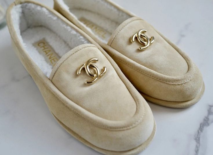 Chanel Shearling-Lined Suede Loafer Moccasin