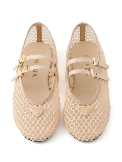 Prada Mesh Mary Jane Ballerina Flat