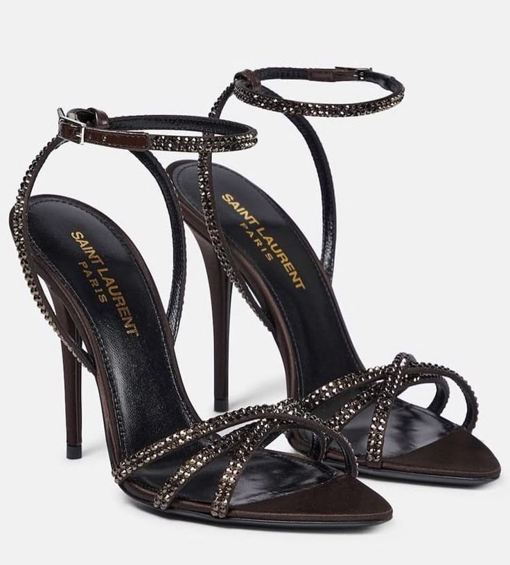 Saint Laurent Ava 105 Embellished Sandals