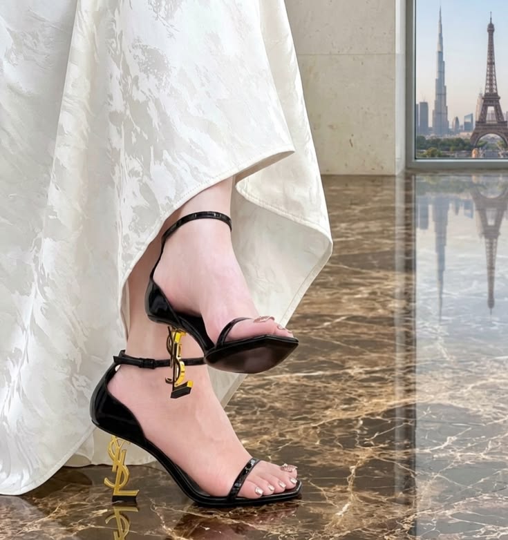Saint Laurent Opyum Ankle-Strap Sandals