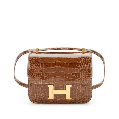 Hermès Ficelle/Miel Matte Alligator Constance 24 with Gold Hardware