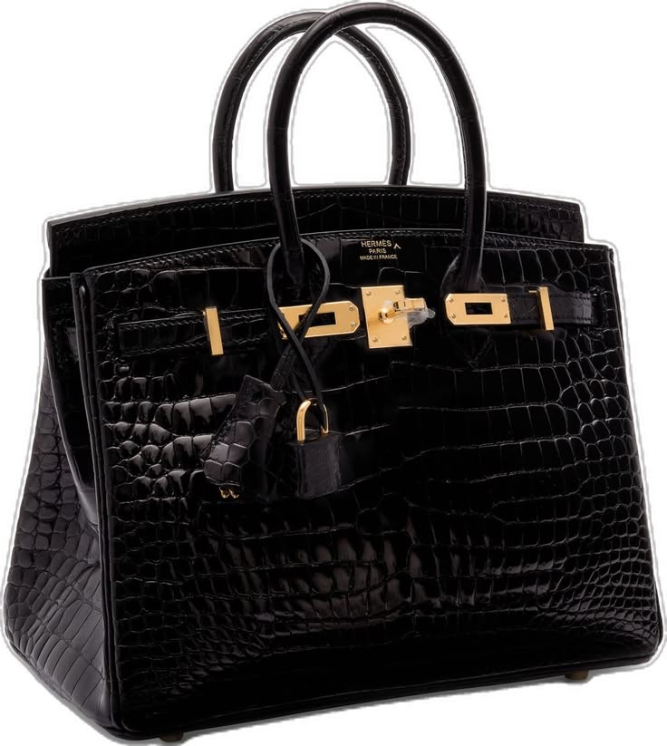 Hermès Black Shiny Porosus Crocodile Birkin