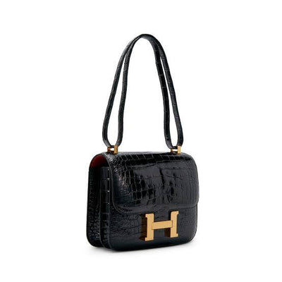 Hermès Black Crocodile/Alligator Constance 24 with Gold Hardware