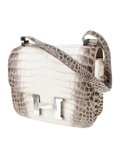 Hermès White Matte Niloticus Crocodile Himalaya Constance 24